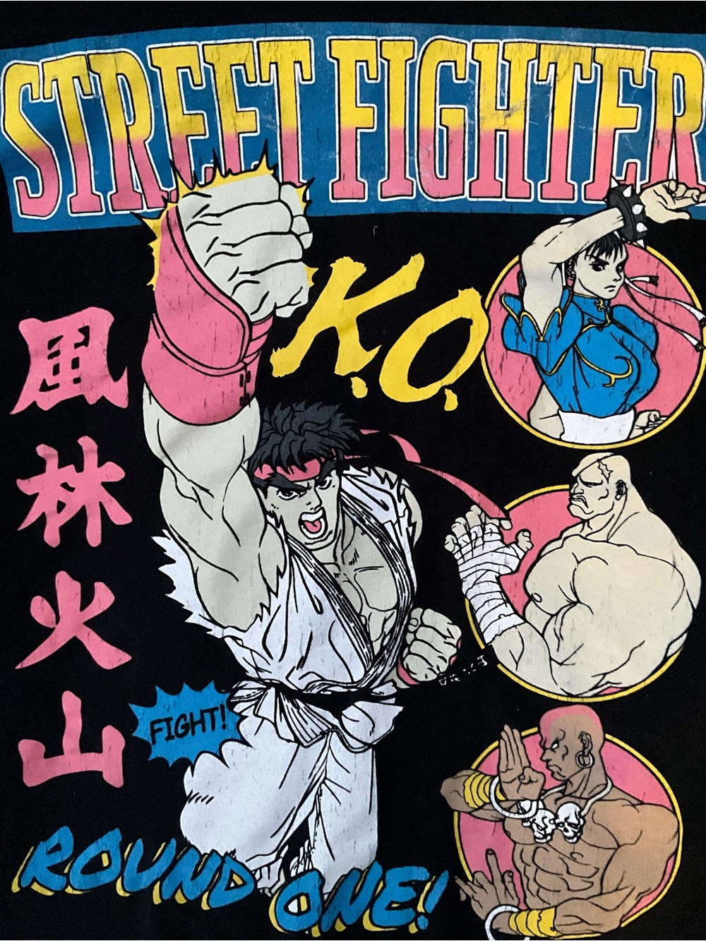 Old Navy Street Fighter Round One KO Graphic T-Shirt Black Men's Medium